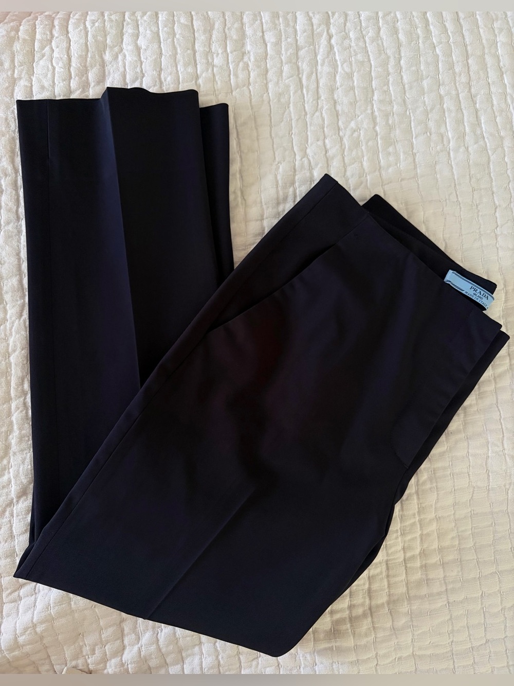 Prada Milano Navy Technical Stretch Straight Leg Dress Pants US 6 |  P2668 S112